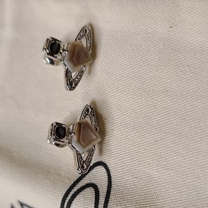 Vivienne Westwood- Mother of Pearl Brown Orb Earings
